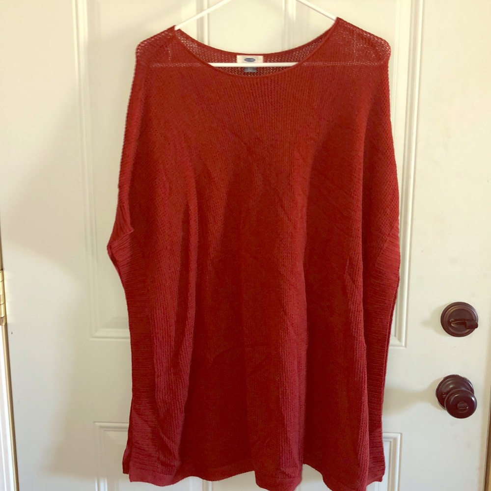 Burnt orange poncho